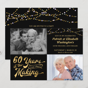 60 YEARS IN THE MAKING Then & Now Anniversary Invitation