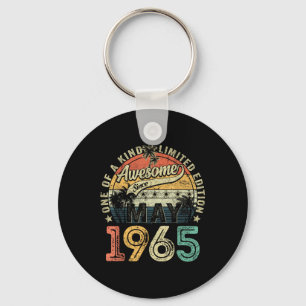 60 Years Old Awesome Since May 1965 60th Birthday Keychain
