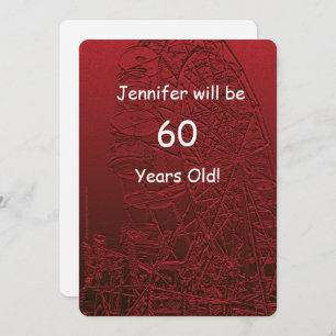 60 Years Old Birthday Party Two-Sided Ferris Wheel Invitation
