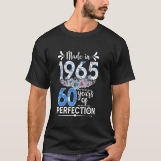60 Years Old Born In 1965 Floral 60th Birthday Wo T-Shirt