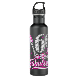 60 Years Old Gifts 60 & Fabulous 60th Birthday Pin 710 Ml Water Bottle