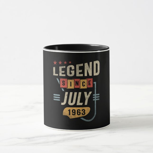 60 Years Old Legend Since July 1963 60th Birthday Mug (Center)