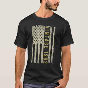 60 Years Old Vintage 1962 American Flag 60th Birt T-Shirt