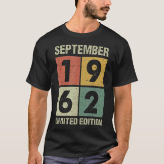 60 Years Old Vintage September 1962 60th Birthday T-Shirt