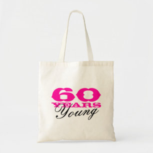 60 Years Young tote bag for 60th Birthday party