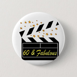 60 YR OLD MOVIE STAR 2 INCH ROUND BUTTON