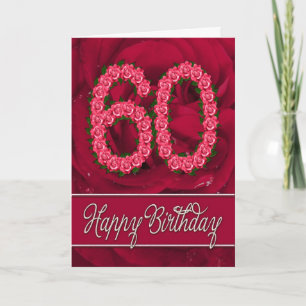 60e anniversaire carte avec rose et feuille