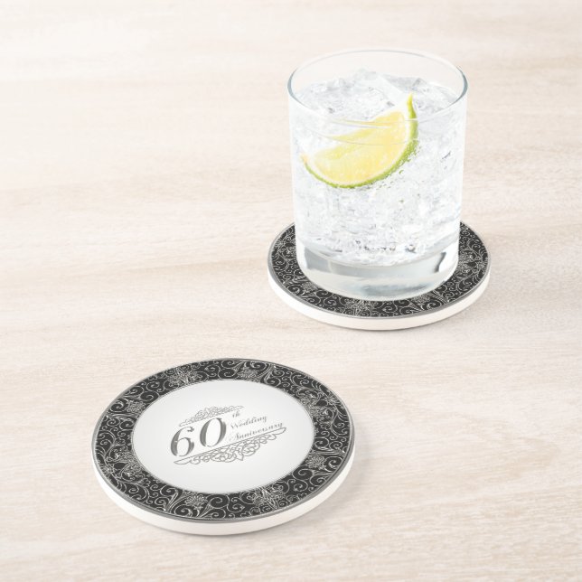 60e anniversaire de Mariage Dessous de verre (Côté)