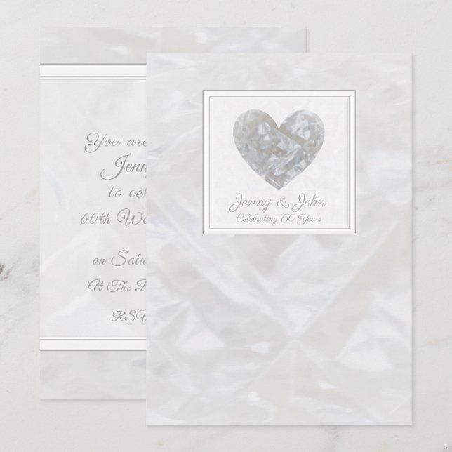 60e anniversaire de Mariage Diamond invitation coe (Devant / Derrière)