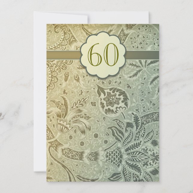 60e anniversaire de mariage Invitation au design v (Devant)