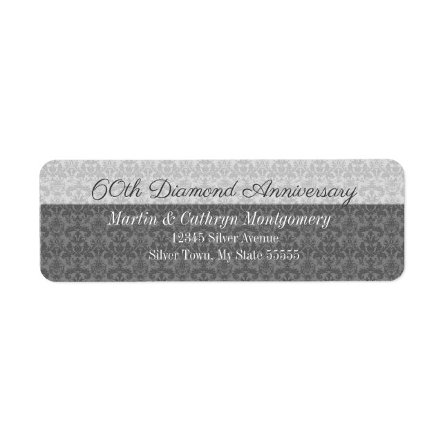60e Anniversaire du diamant Damask Adresse (Devant)