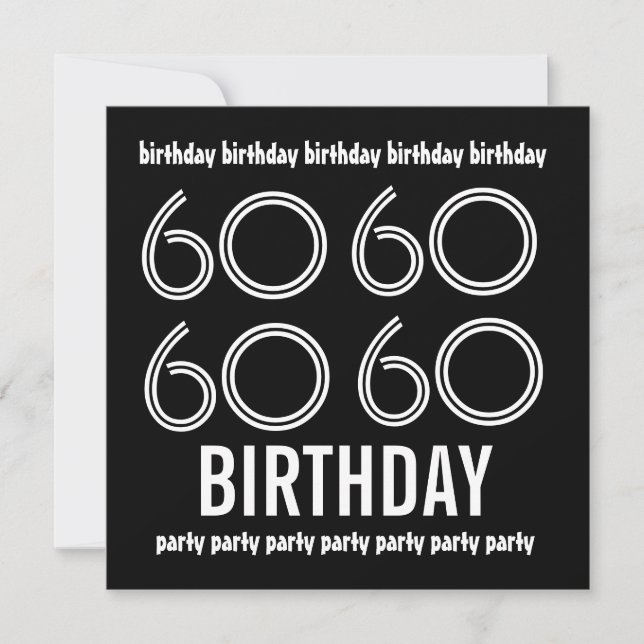 60e anniversaire du Invitation Black White W1183 (Devant)