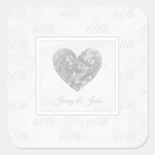 60e Anniversaire du Mariage diamant autocollant (Devant)