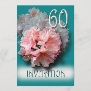 60e anniversaire du Mariage Invitation rhododendro