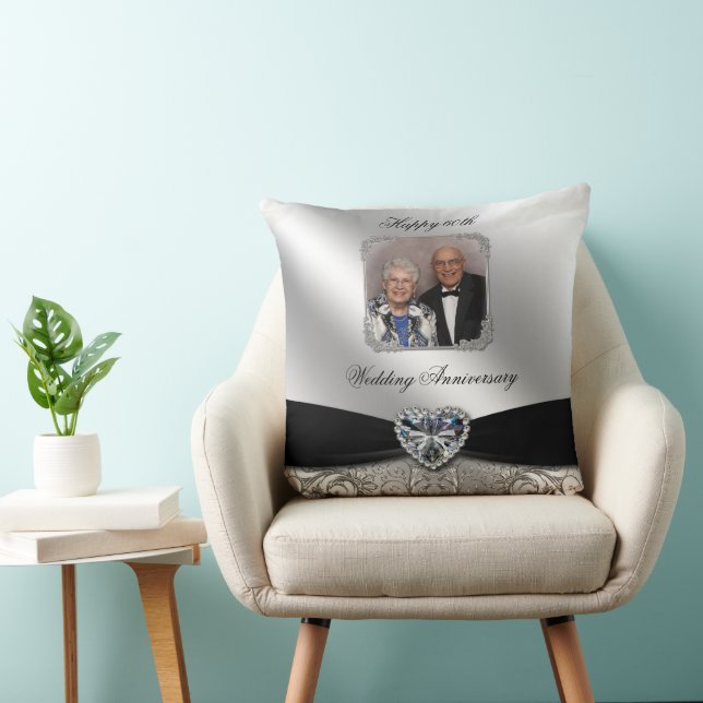 60e anniversaire du Mariage Oreiller à jet de phot (Chaise)
