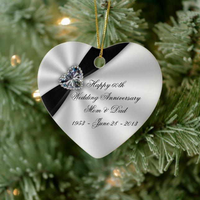 60e anniversaire du Mariage Ornement cardiaque (Arbre)