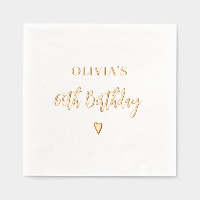 60e anniversaire Elégant Coeur Moderne Or (Recto)