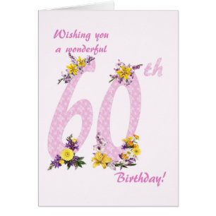 60e anniversaire Fleur numéros décorés
