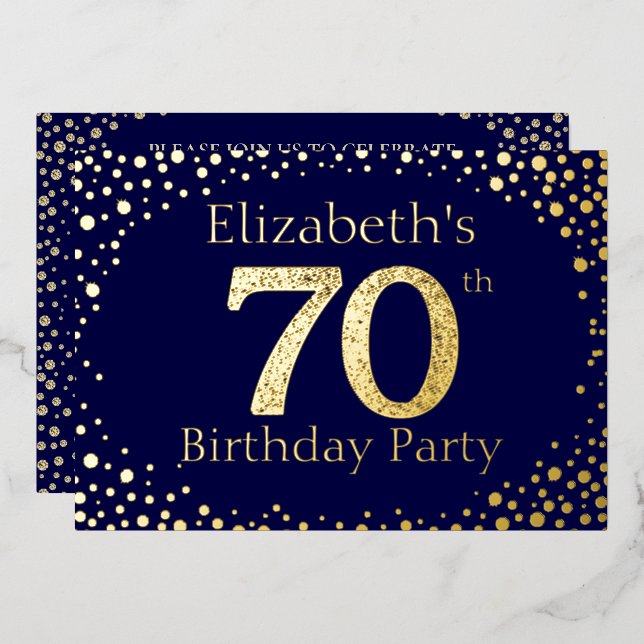 60e anniversaire Foil Invitation (Recto/Verso)