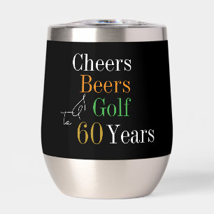 60e anniversaire Golf Cheers Bières Black Gold Par