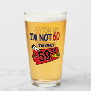60e anniversaire Humour 59.95 pinte verre