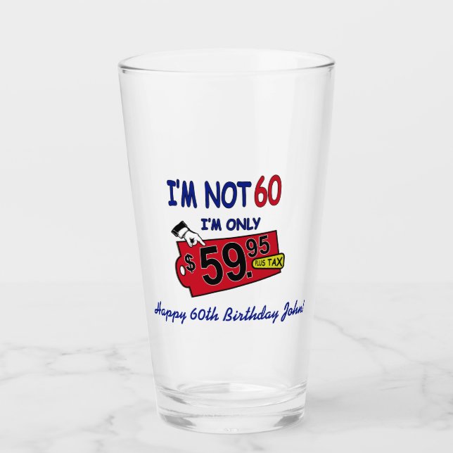 60e anniversaire Humour pinte verre (Devant)