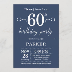 Invitations Faire Part Cartes Anniversaire 60 Ans Zazzle Ca