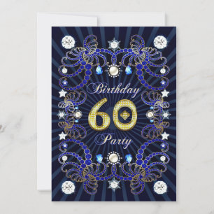 60e anniversaire invitation de fête avec des masse
