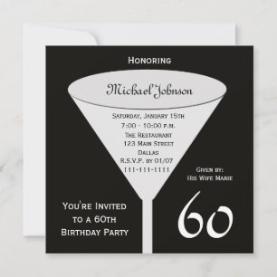 60e anniversaire Invitation de fête Un toast pour 