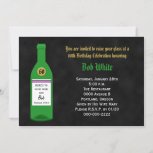 60e anniversaire Invitation fête Chalkboard