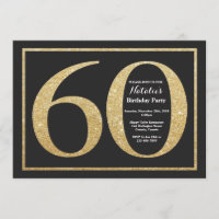 60e anniversaire Invitation Gold Parties scintilla
