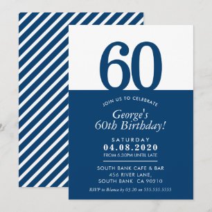 60E ANNIVERSAIRE INVITATION moderne minimaliste no
