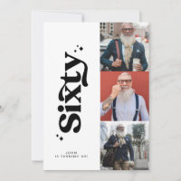 60e anniversaire invitation moderne minimaliste ph