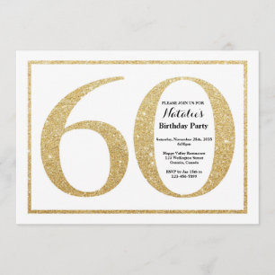 60e anniversaire Invitation Parties scintillant d'