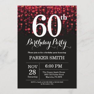 60e anniversaire Invitation Parties scintillant ro
