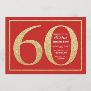 60e anniversaire Invitation Parties scintillant ro