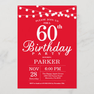 60e anniversaire Invitation Rouge