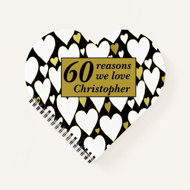 60e Anniversaire Motifs Coeur en forme de livre d' (Devant)