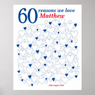 60e anniversaire N'importe quelle couleur Poster d
