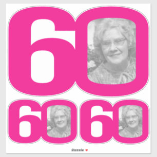 60e anniversaire photo dans les 0 autocollants