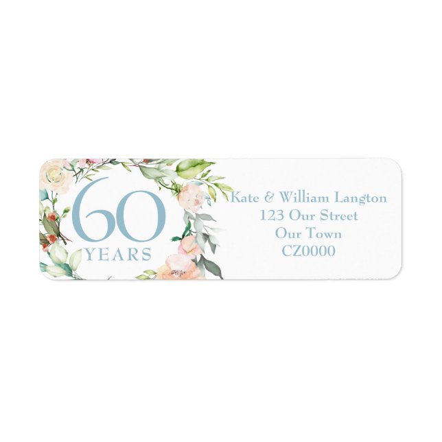 60e anniversaire Roses d'été Adresse de terrain (Devant)