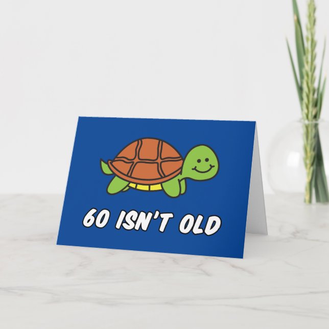 60e Anniversaire Tortue drôle Carte d'Anniversaire (Devant)