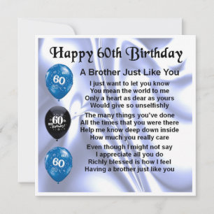 60e carte d'anniversaire - Frère