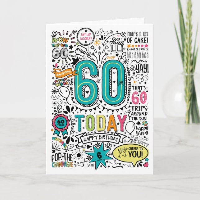 60e carte d'anniversaire imprimable (Devant)