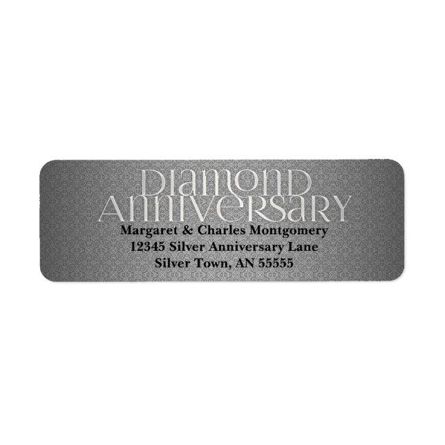 60e Étiquette de l'anniversaire du diamant (Devant)