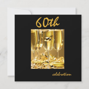 60e fête d'anniversaire Invitation personnalisée