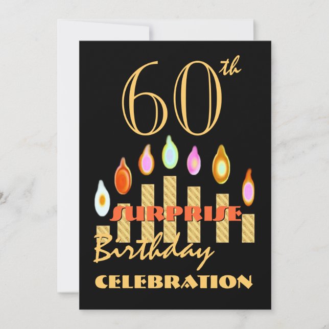 60e Invitation des bougies d'or du SurPRISE Birthd (Devant)