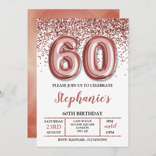 60e Invitation, Invitation Rose Gold (Devant / Derrière)