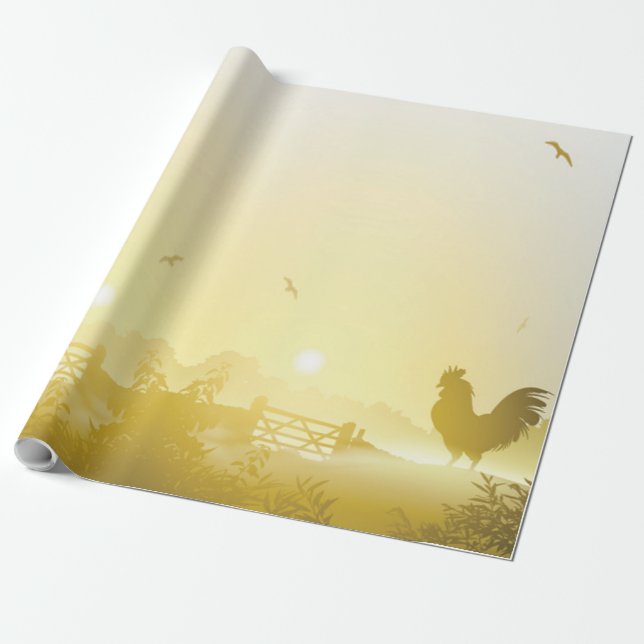 60lb Wrapping Paper Roll Sunny Morning Farm Countr (Unrolled)