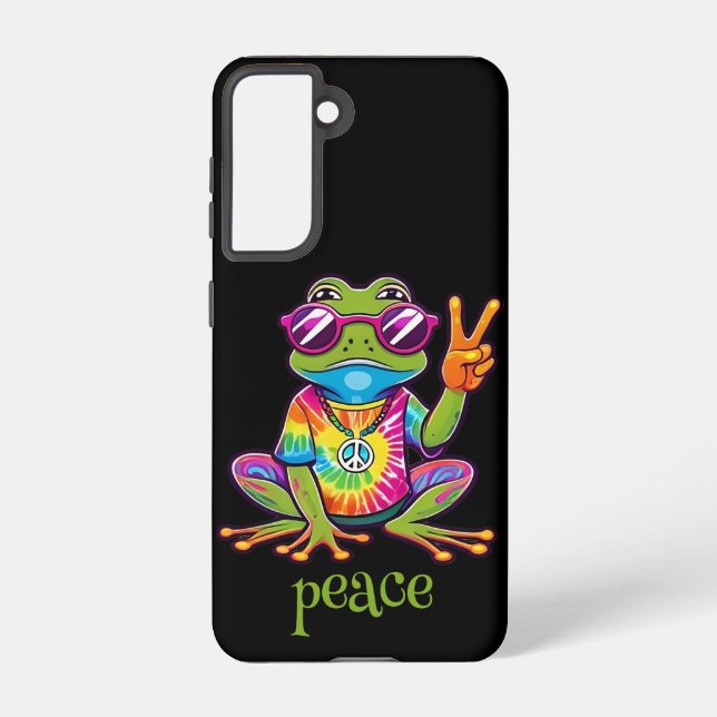 60s 70s Hippy Hippie Peace Frog Samsung Galaxy S21 Case (Back)
